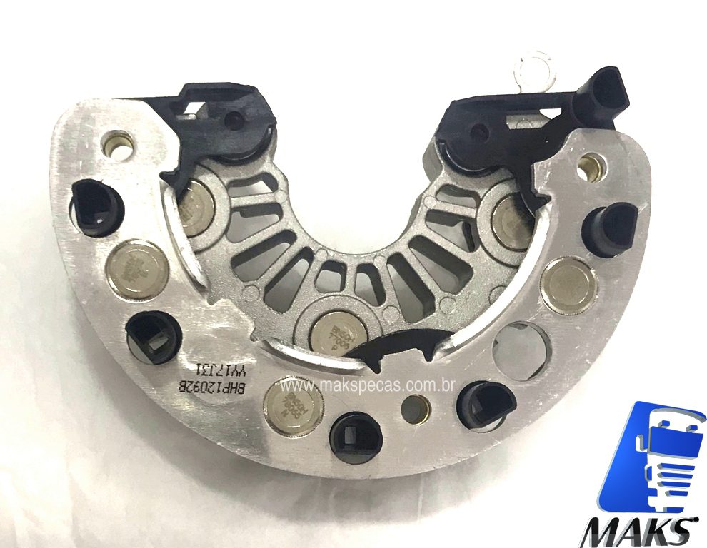 RET102 - Conjunto retificador  modelo Bosch  F00M133396 aplic altern mod Bosch  0124655102 24V 150A, Volvo FH/ outros