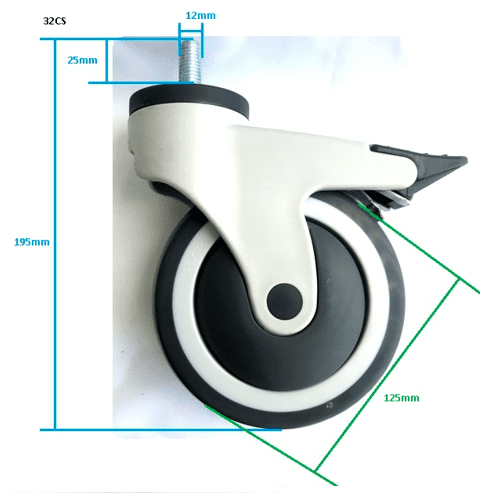 CWB503CS- Jogo Rodizio hospitalar 5 Polegadas 2 com Freio e 2 sem freio - preço de custo