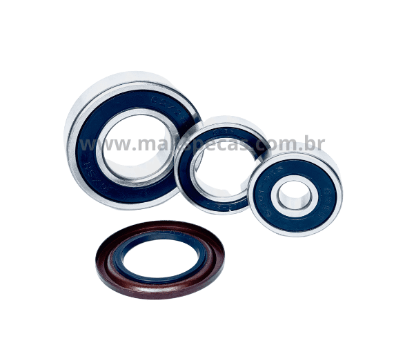 ROLM472 - Kit com 3 rolamentos e retentor para motor de partida Mitsubishi série M9 (grande) tipo M009T80472 MBB Axor, entre outros. ROLM472 - Kit com 3 rolamentos e retentor para motor de partida Mitsubishi série M9 (grande) tipo M009T80472 MBB Axor, entre outros.