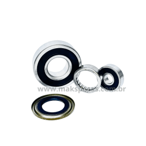 ROLM8 - Kit com 3 rolamentos e retentor para aplicação em motor de partida Mitsubishi, linha M8, 5.0 kW. Várias aplicações.