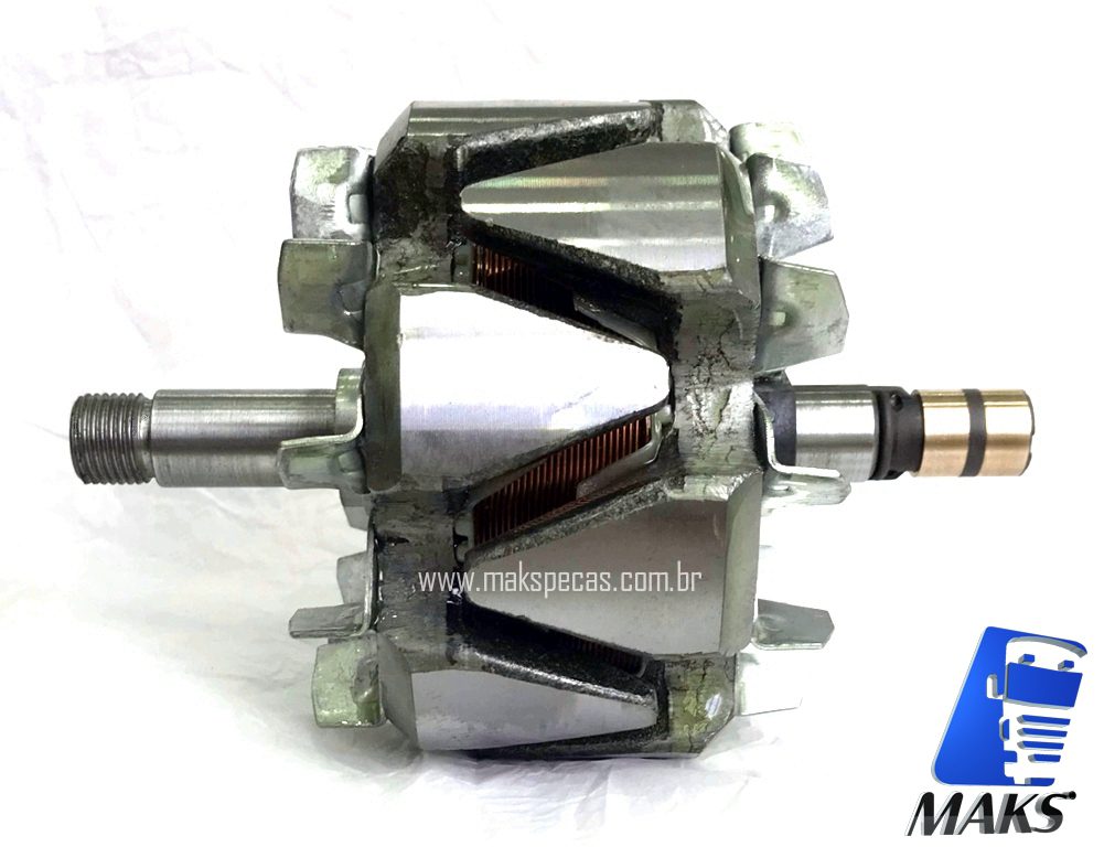 ROT200JD - Rotor Alternador eletronico tipo Bosch 0124625030 12V 200A. Aplicação Tratores John Deere, AH229090.