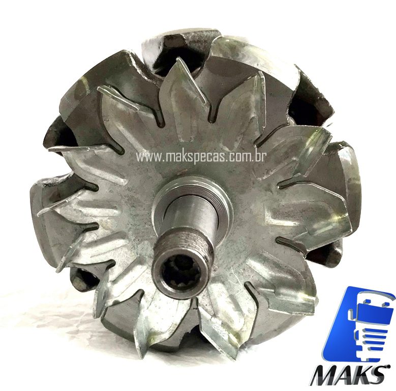 ROT200JD - Rotor Alternador eletronico tipo Bosch 0124625030 12V 200A. Aplicação Tratores John Deere, AH229090.
