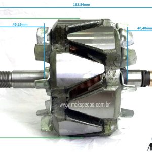 ROT200JD - Rotor Alternador eletronico tipo Bosch 0124625030 12V 200A. Aplicação Tratores John Deere, AH229090.