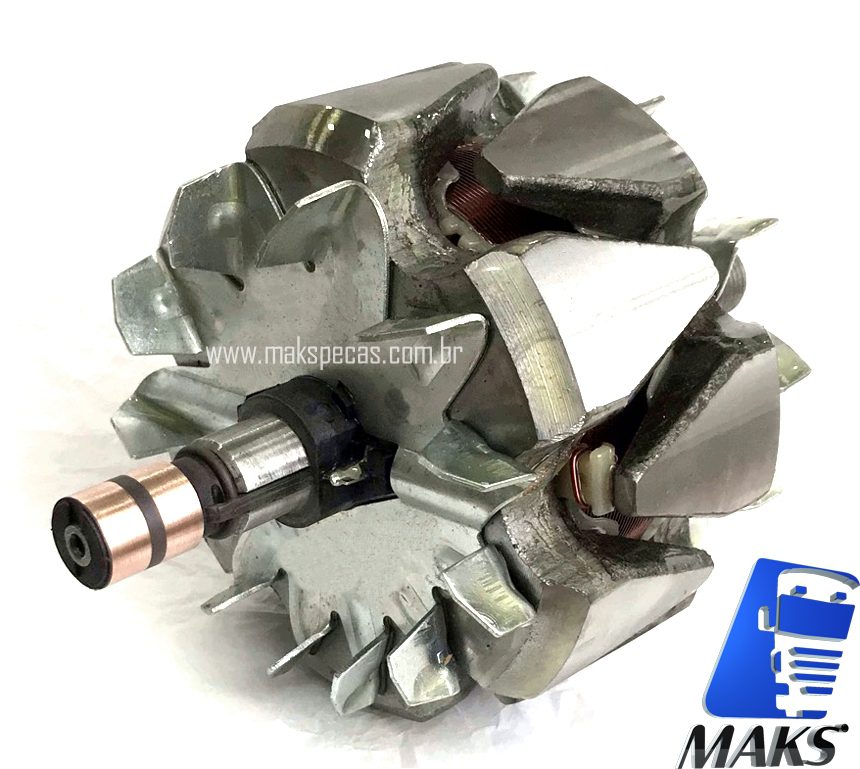 ROT200JD - Rotor Alternador eletronico tipo Bosch 0124625030 12V 200A. Aplicação Tratores John Deere, AH229090.