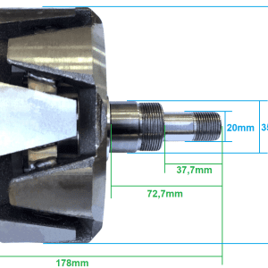 ROT6499 - Rotor para alternador modelo Mitsubishi A009TU6499 24V 150A. Scania