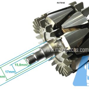 ROT8165 - Rotor para alternador modelo Prestolite 53160023, 24V, 190A, aplicação Scania 2448165