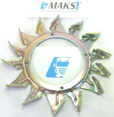 FAN591A - Ventoinha alternador eletrônico tipo Mitsubishi A009TU5591A 24V 150A. Onibus Scania, 571472, 1777301, 1777466, 1536236.